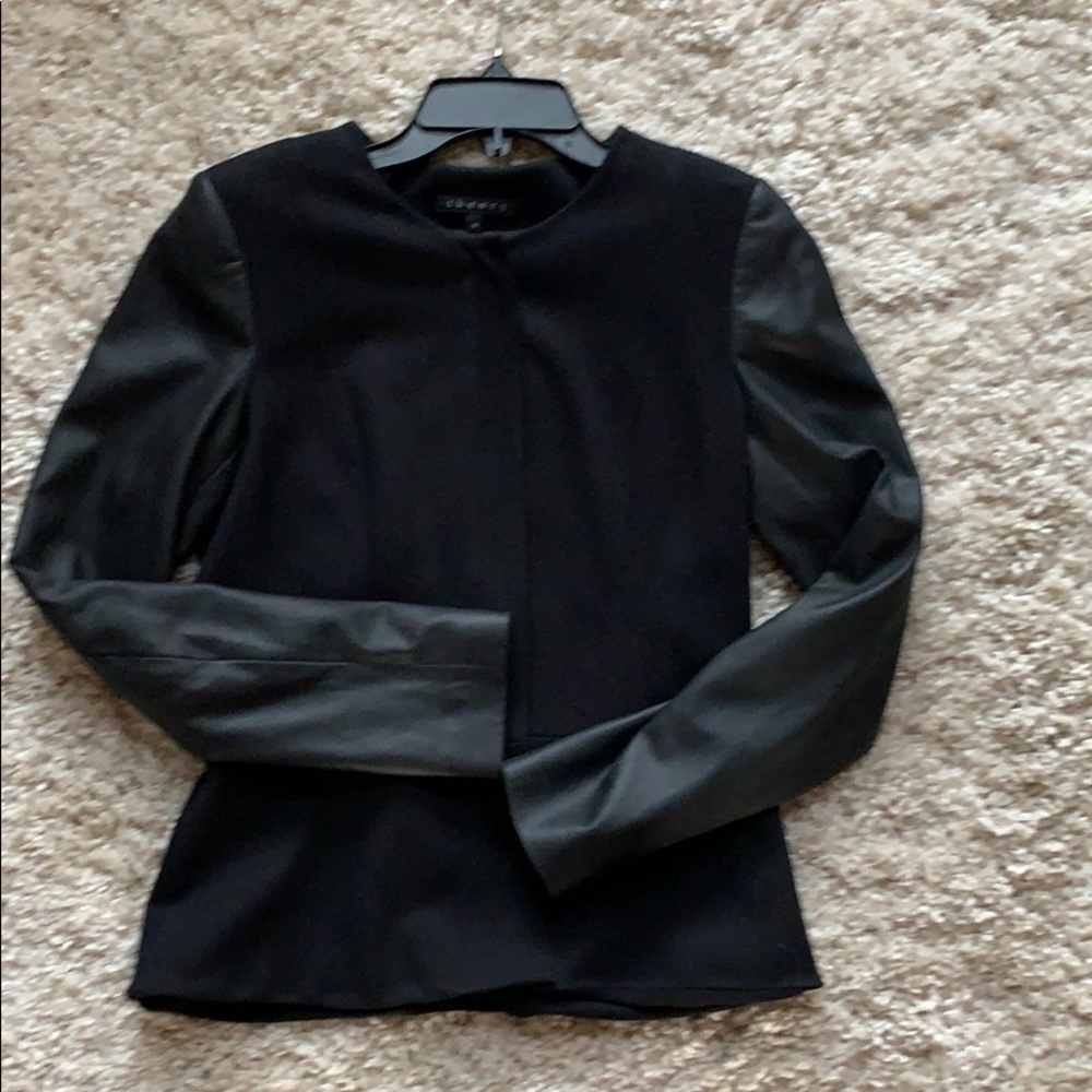 Theory wool and leather blazer